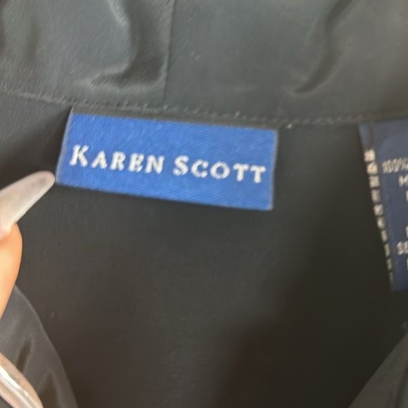 Karen Scott black button up blouse - Picture 5 of 6